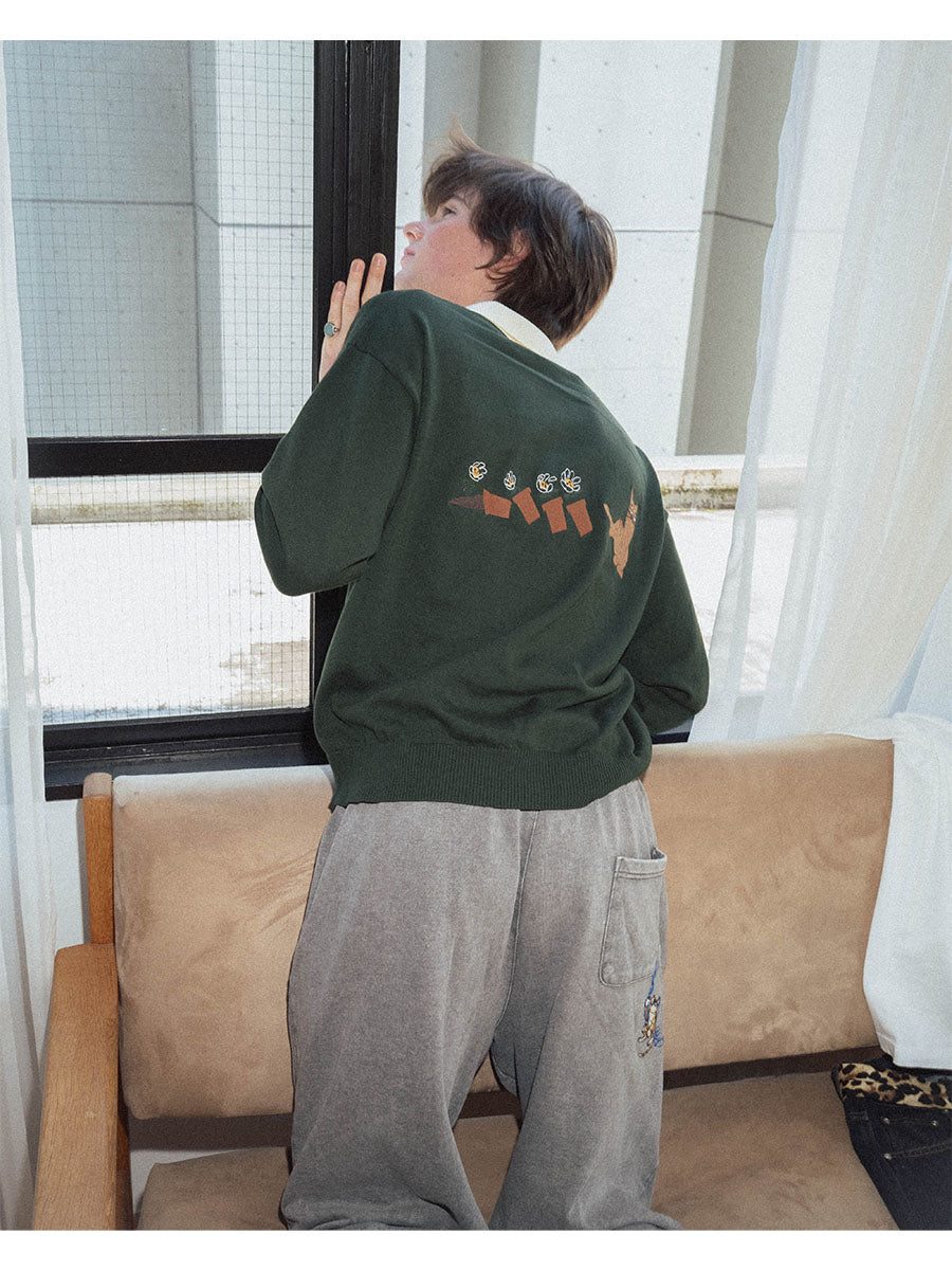 KNIT POLO -GREEN-