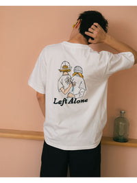 FLOWER BEHIND SS TEE -WHITE-