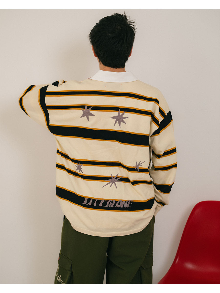 WIDE BORDER KNIT SH -IVORY-