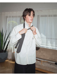 TIE L/S SHIRT -BLUE-