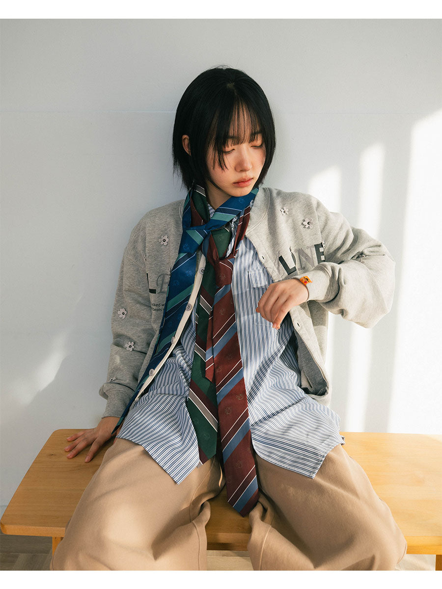 FLOWER GARDEN CARDIGAN -NAVY-