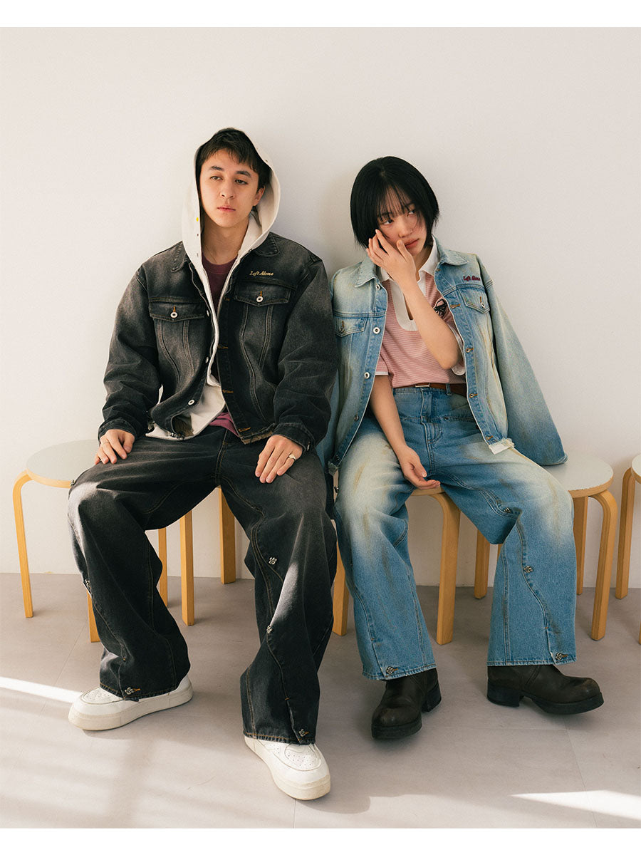 RAW WAVE DENIM PANTS -L.INDIGO-