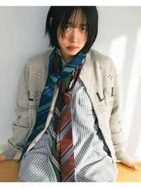 TIE STRIPE LS SHIRT -BEIGE-