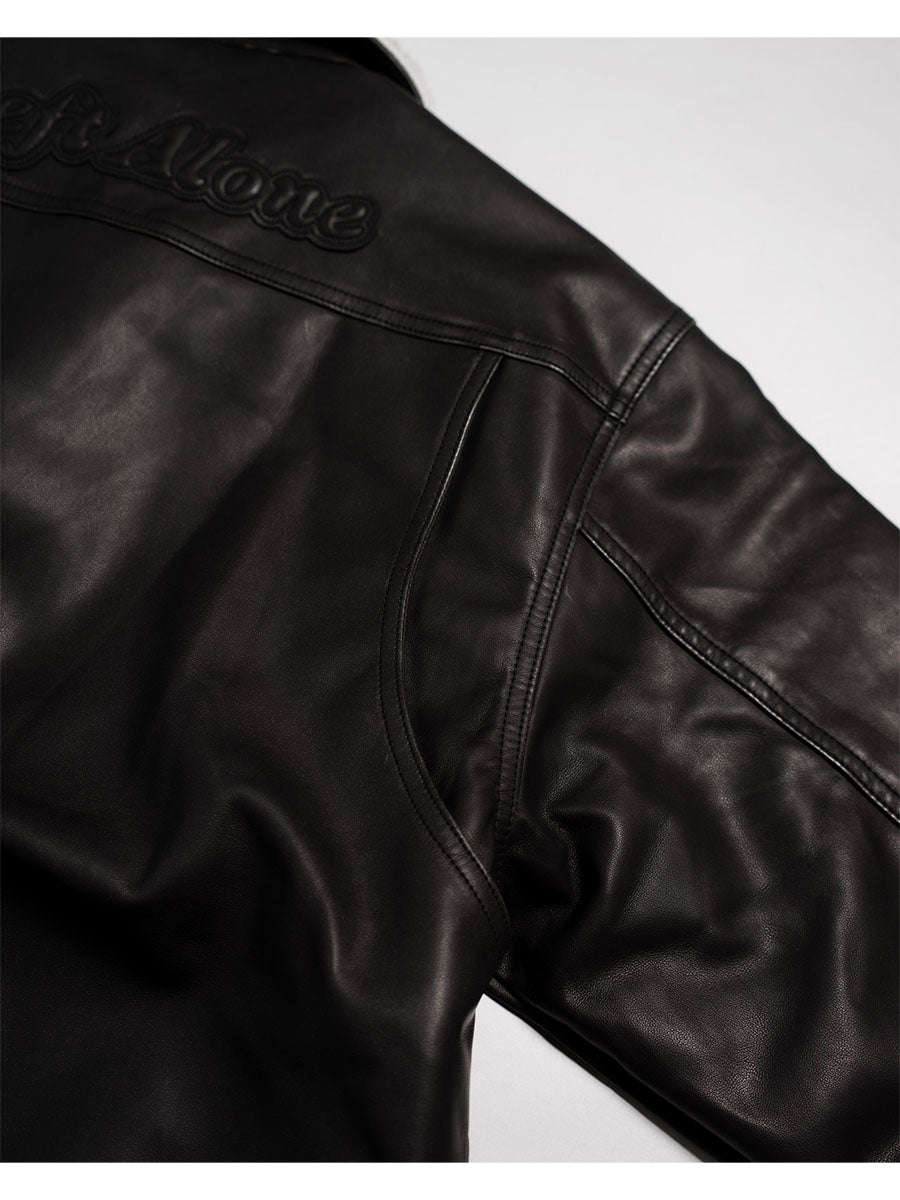 FAKE LEATHER JKT -BLACK-