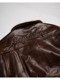 FAKE LEATHER JKT -BROWN-
