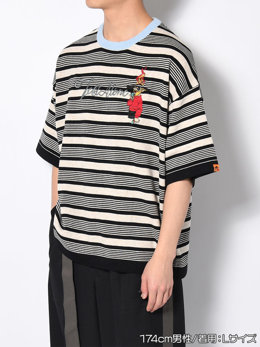 BORDER S/S TEE -BLACK-