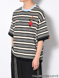 BORDER S/S TEE -BLACK-