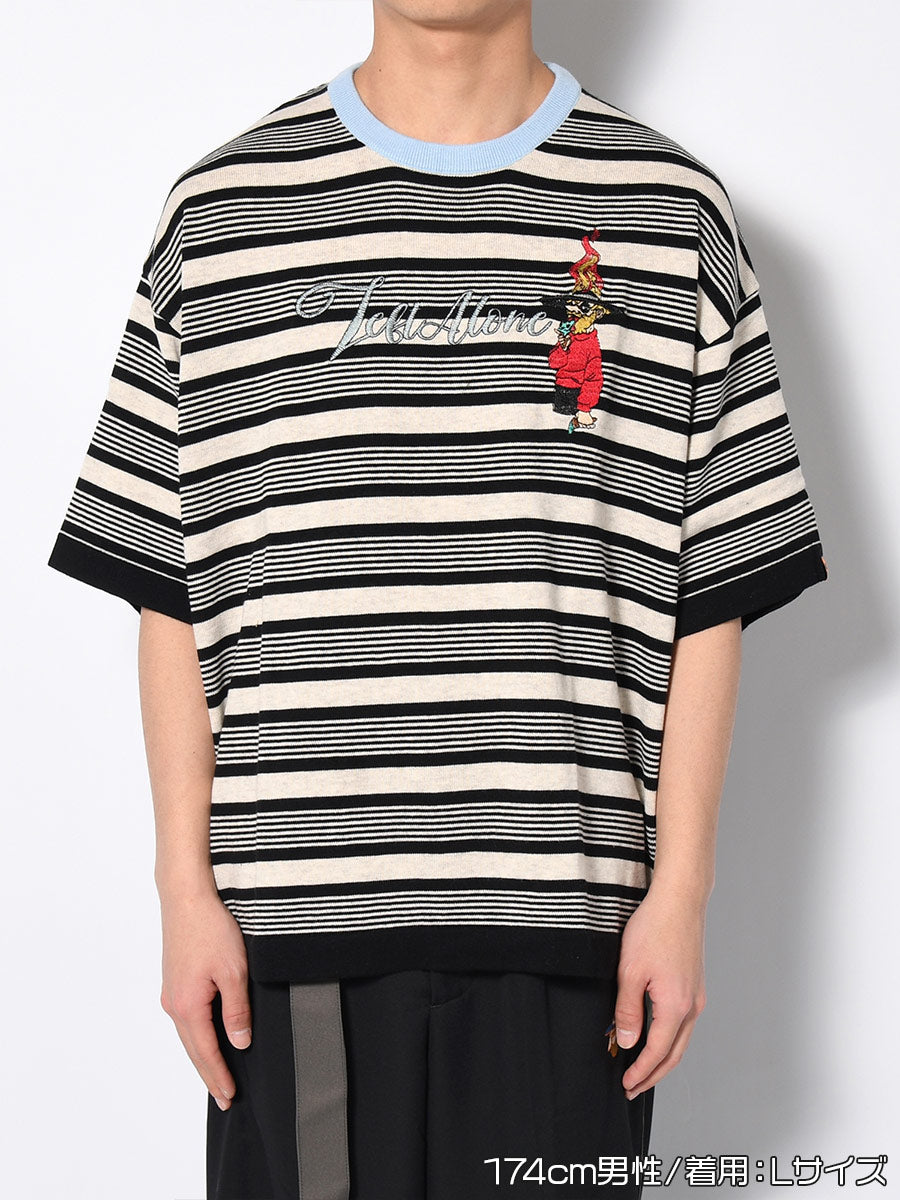 BORDER S/S TEE -BLACK-