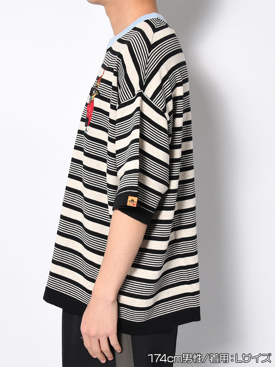 BORDER S/S TEE -BLACK-