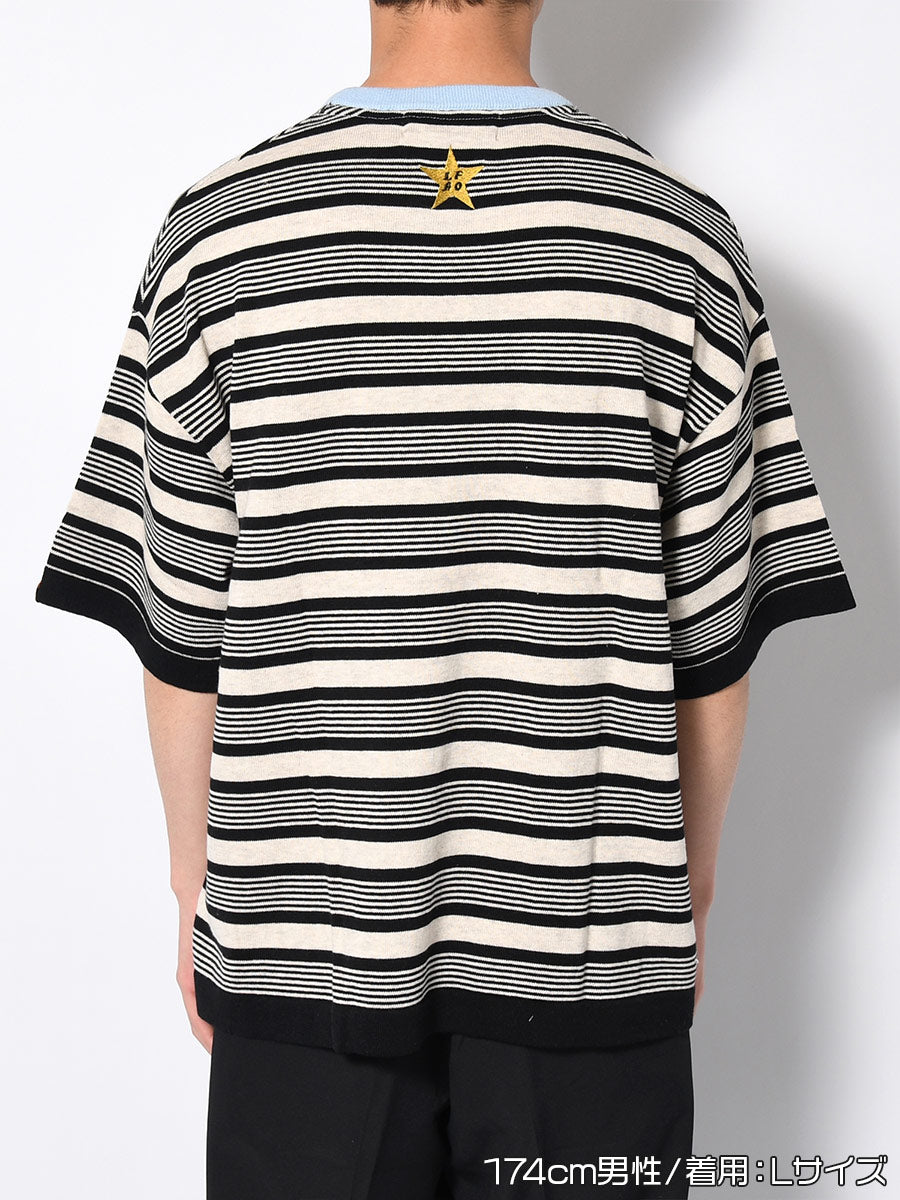 BORDER S/S TEE -BLACK-