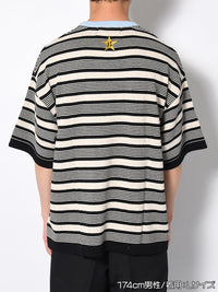 BORDER S/S TEE -BLACK-