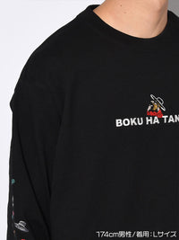 BOKUTANO × LA L/S TEE -BLACK-