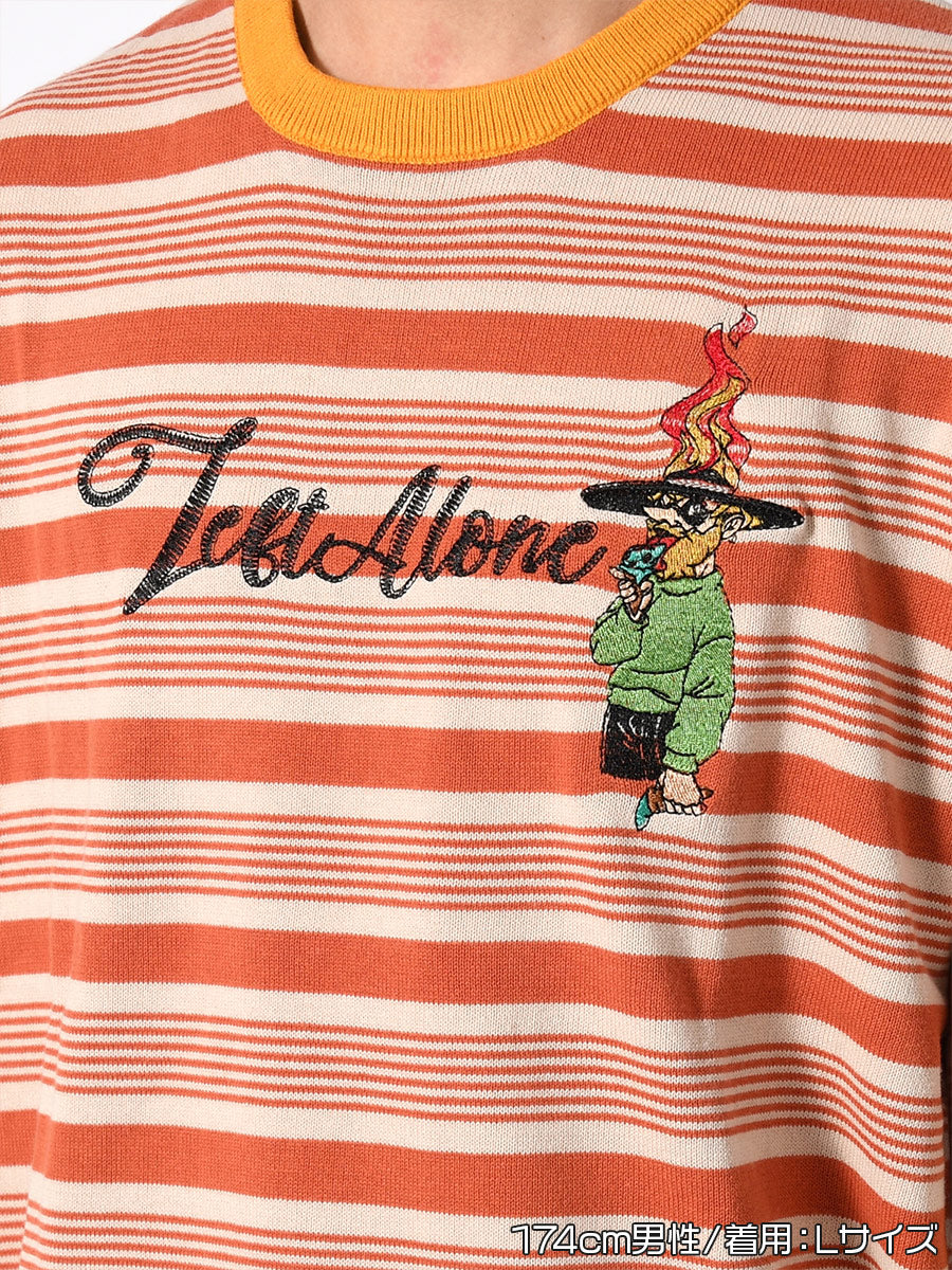 BORDER S/S TEE -ORANGE-