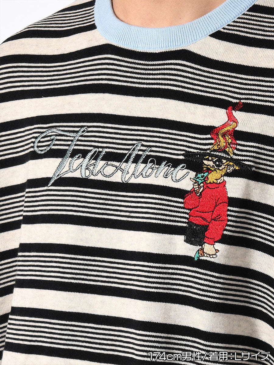 BORDER S/S TEE -BLACK-