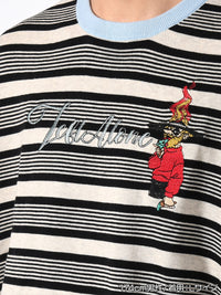 BORDER S/S TEE -BLACK-