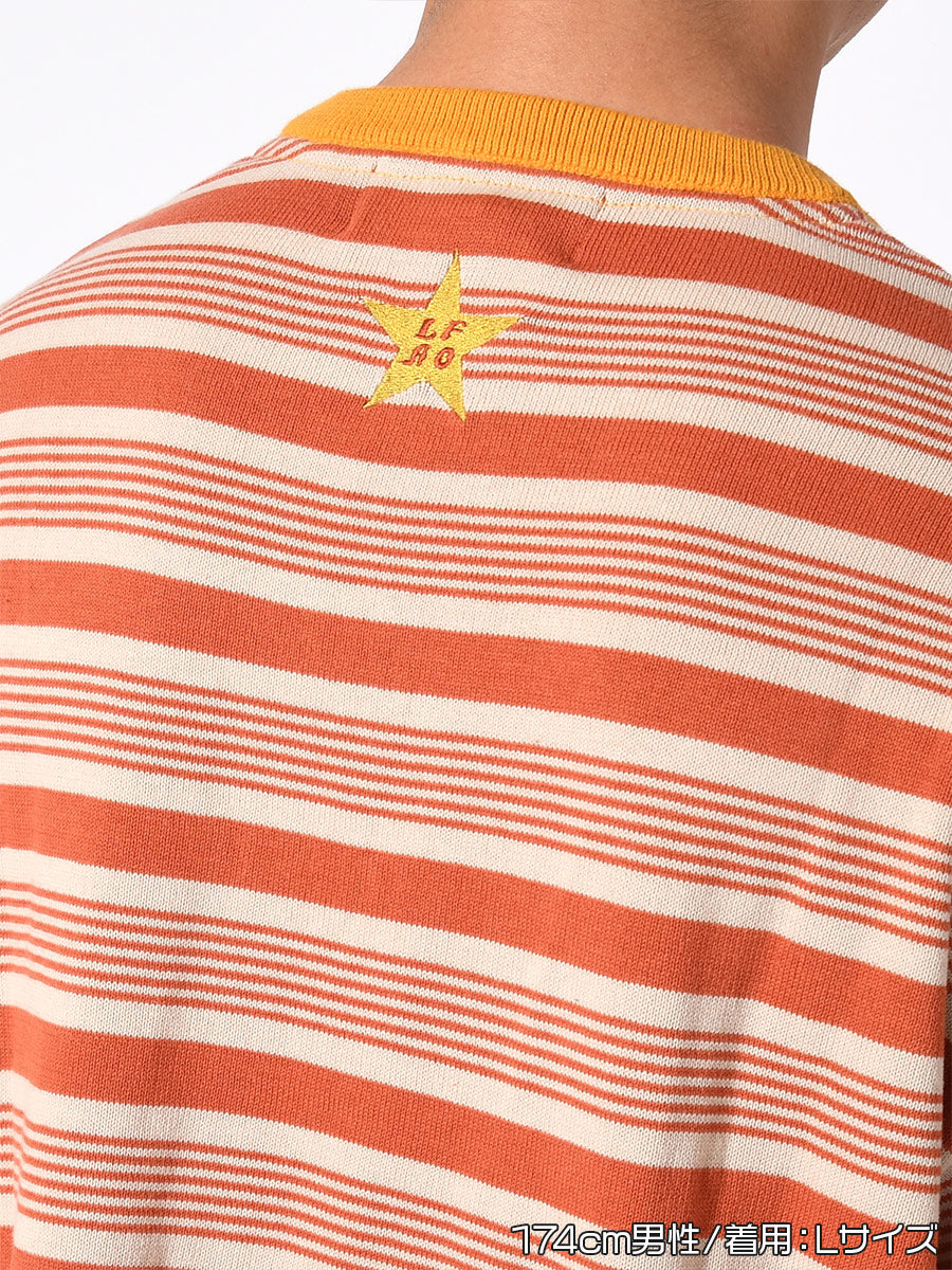 BORDER S/S TEE -ORANGE-