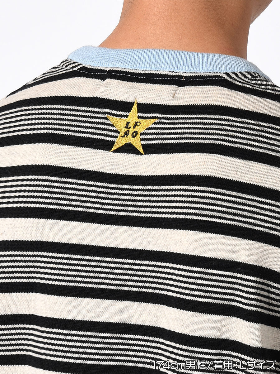 BORDER S/S TEE -BLACK-