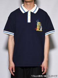 LETERED POLO -NAVY-