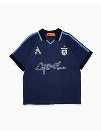 KNIT GAME SHIRT -NAVY-