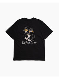 FLOWER BEHIND SS TEE -BLACK-