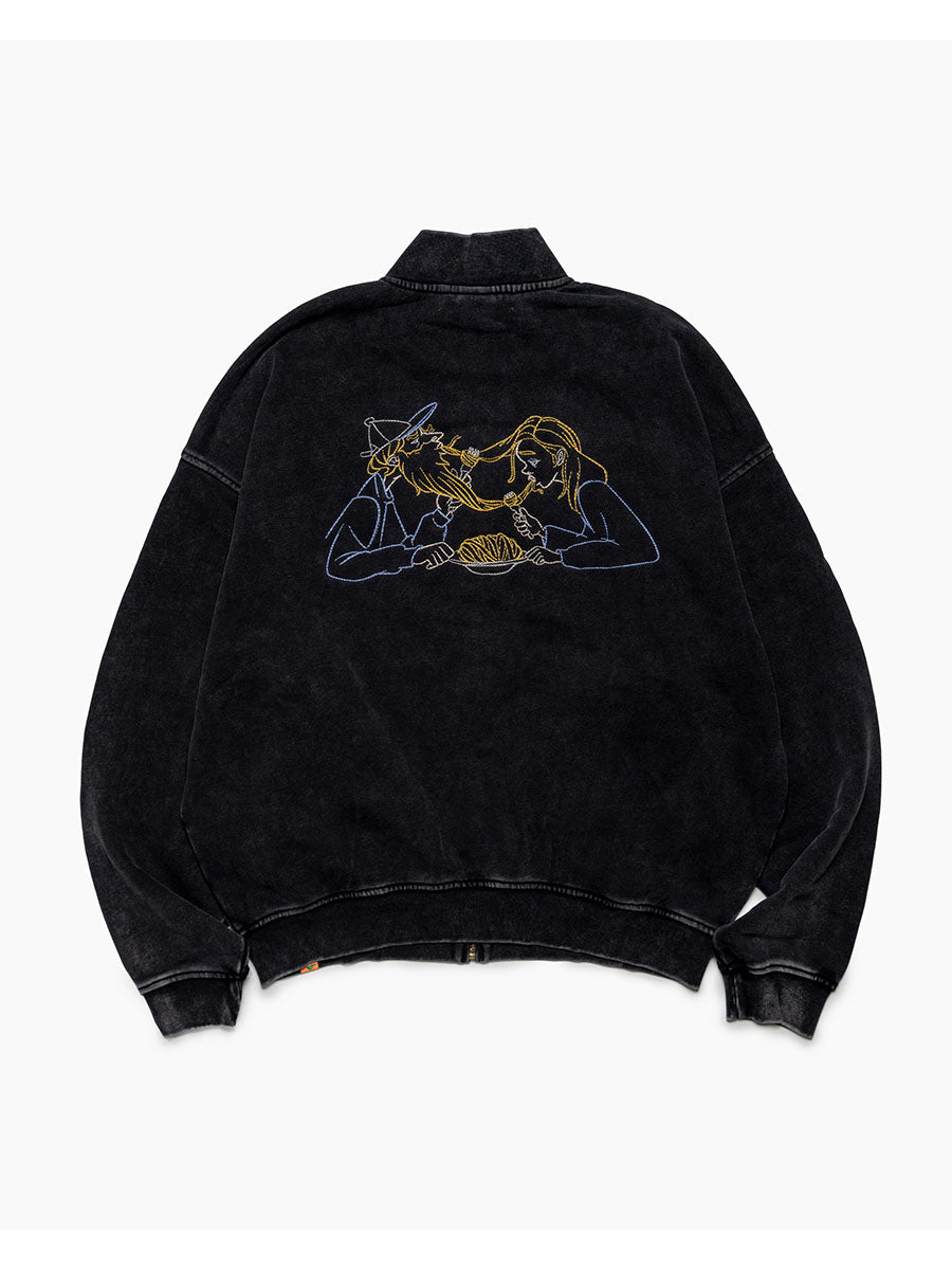 STAND ZIP SWEAT -BLACK-