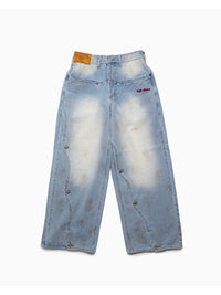 RAW WAVE DENIM PANTS -L.INDIGO-