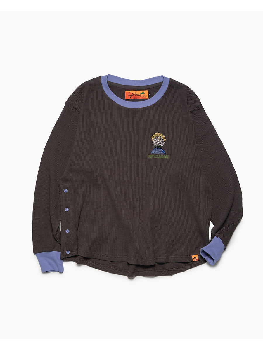 THERMAL RINGER LS TEE -CHARCOAL-