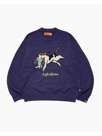 DOG KNIT -NAVY-