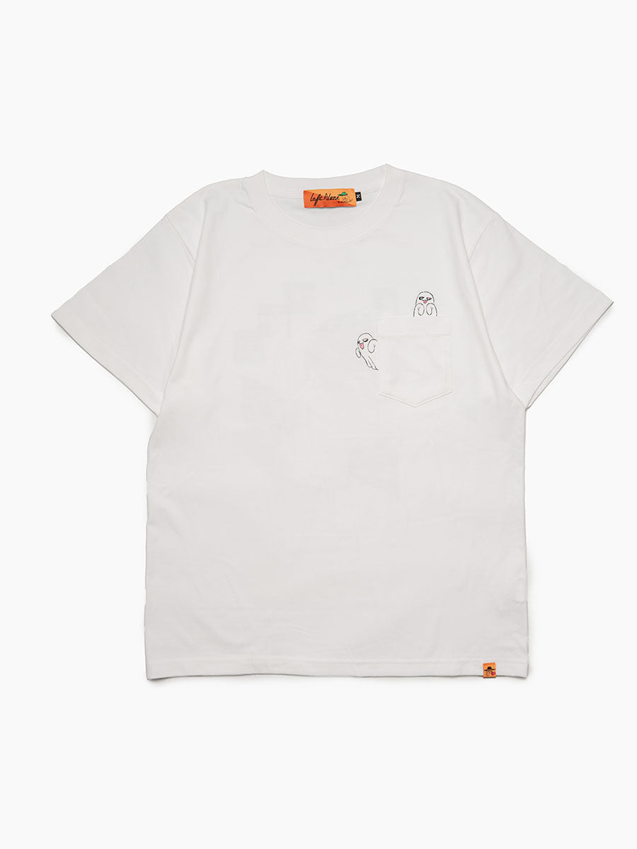 GHOST POCKET TEE -WHITE-