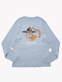 ICON CAT L/S TEE -LIGHT BLUE-