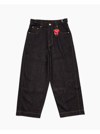 ONE WASH DENIM PANTS -BLACK-