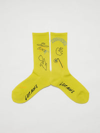 DRAWN SOX -LIME-