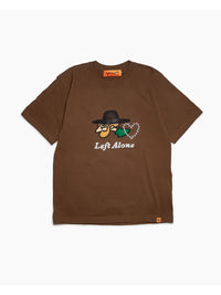 ICON FLOCKING SS TEE -BROWN-