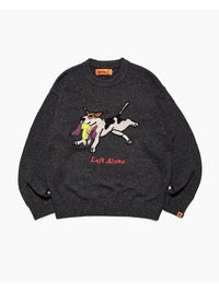 DOG KNIT -BLACK-