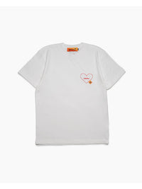 HEART POCKET TEE -WHITE-