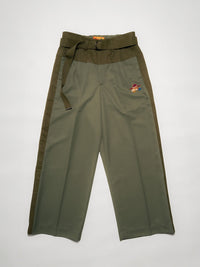 BELT TROUSERS -OLIVE-
