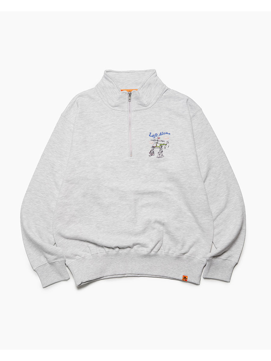 HALF ZIP SWEAT -ASH-