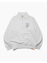 HALF ZIP SWEAT -ASH-