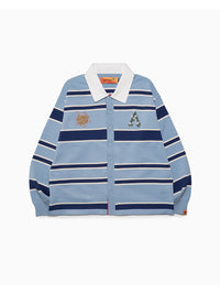 WIDE BORDER KNIT SH -LIGHT BLUE-