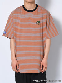 ONE POINT BORDER TEE -BROWN-