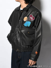 FAKE LEATHER JKT -BLACK-