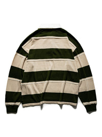 BORDER KNIT POLO -BEIGE-