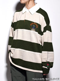 BORDER KNIT POLO -BEIGE-
