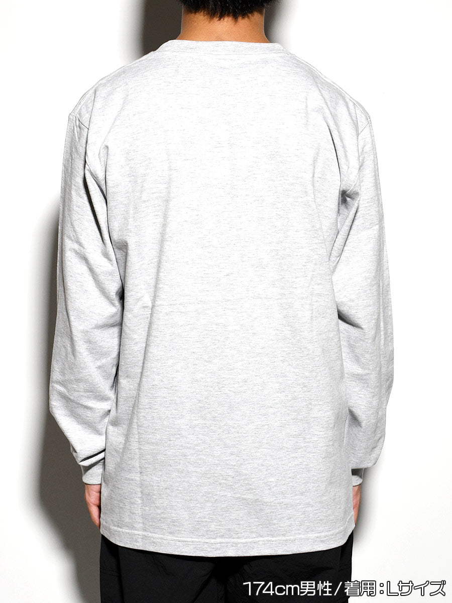LETTERED L/S TEE -ASH-