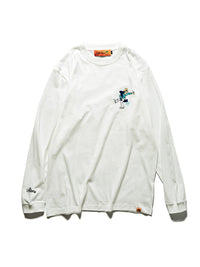 LETTERED L/S TEE -WHITE-