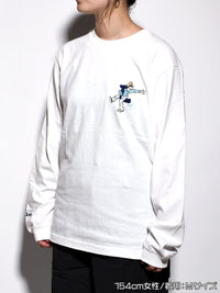 LETTERED L/S TEE -WHITE-