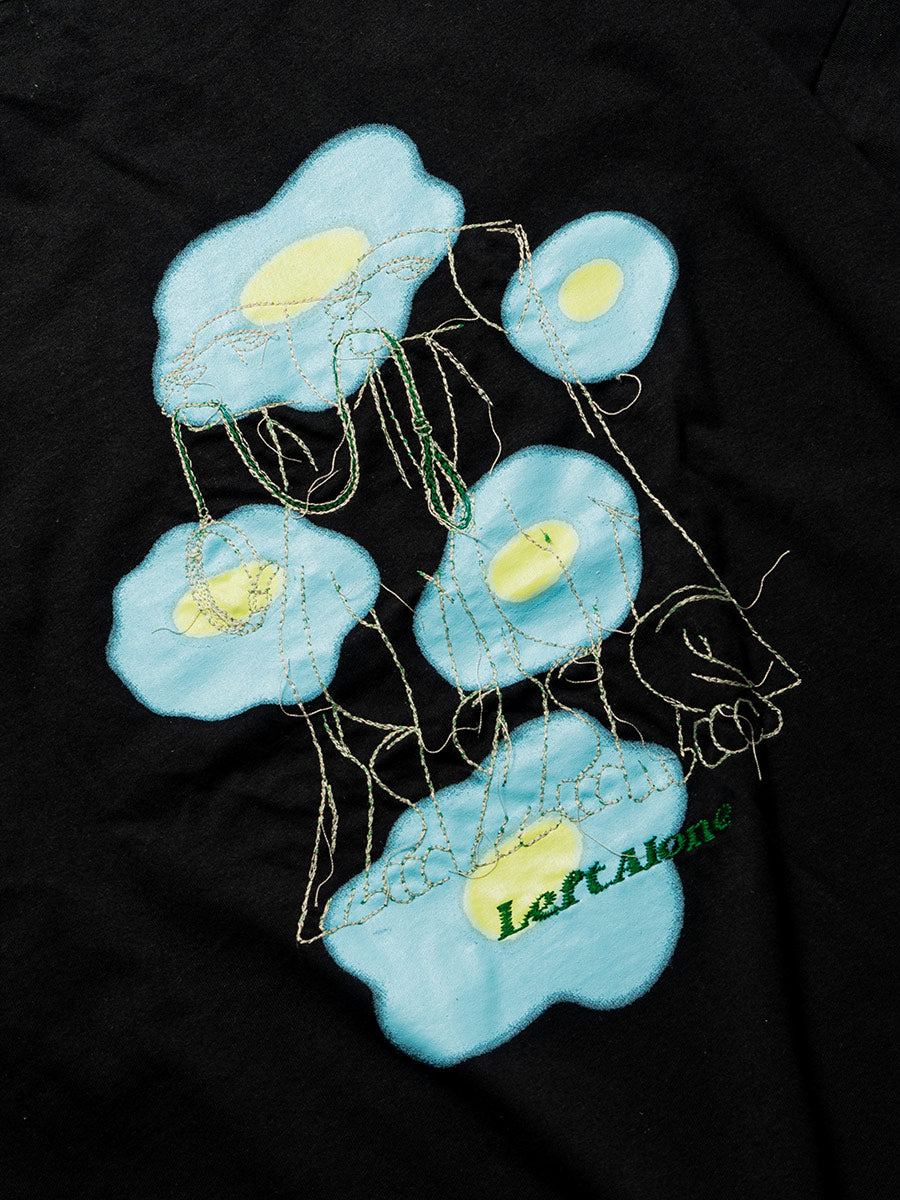 FLOWER DOG L/S TEE -BLACK-