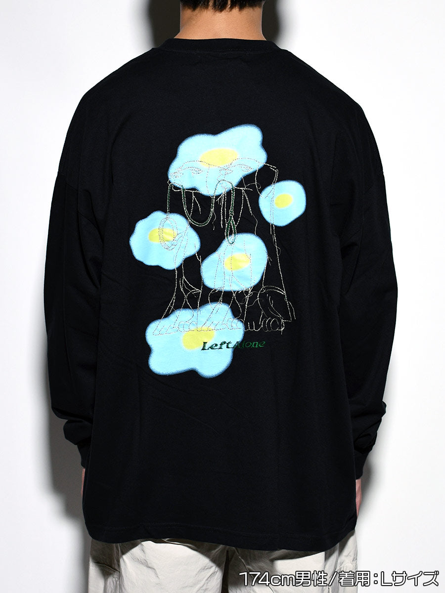 FLOWER DOG L/S TEE -BLACK-