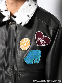 FAKE LEATHER JKT -BLACK-