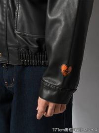 FAKE LEATHER JKT -BLACK-